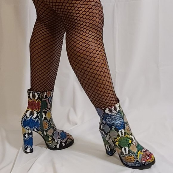 Multi-colored Peep Toe Boot - Picture 2 of 15